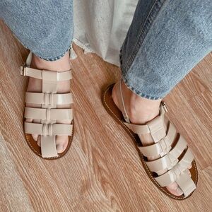 J. Crew Cream Leather Fisherman Sandals Women’s Size 11